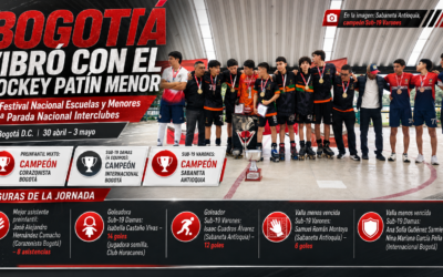Bogotá vivió una jornada intensa de hockey patín con talento menor, goles y nuevas figuras nacionales